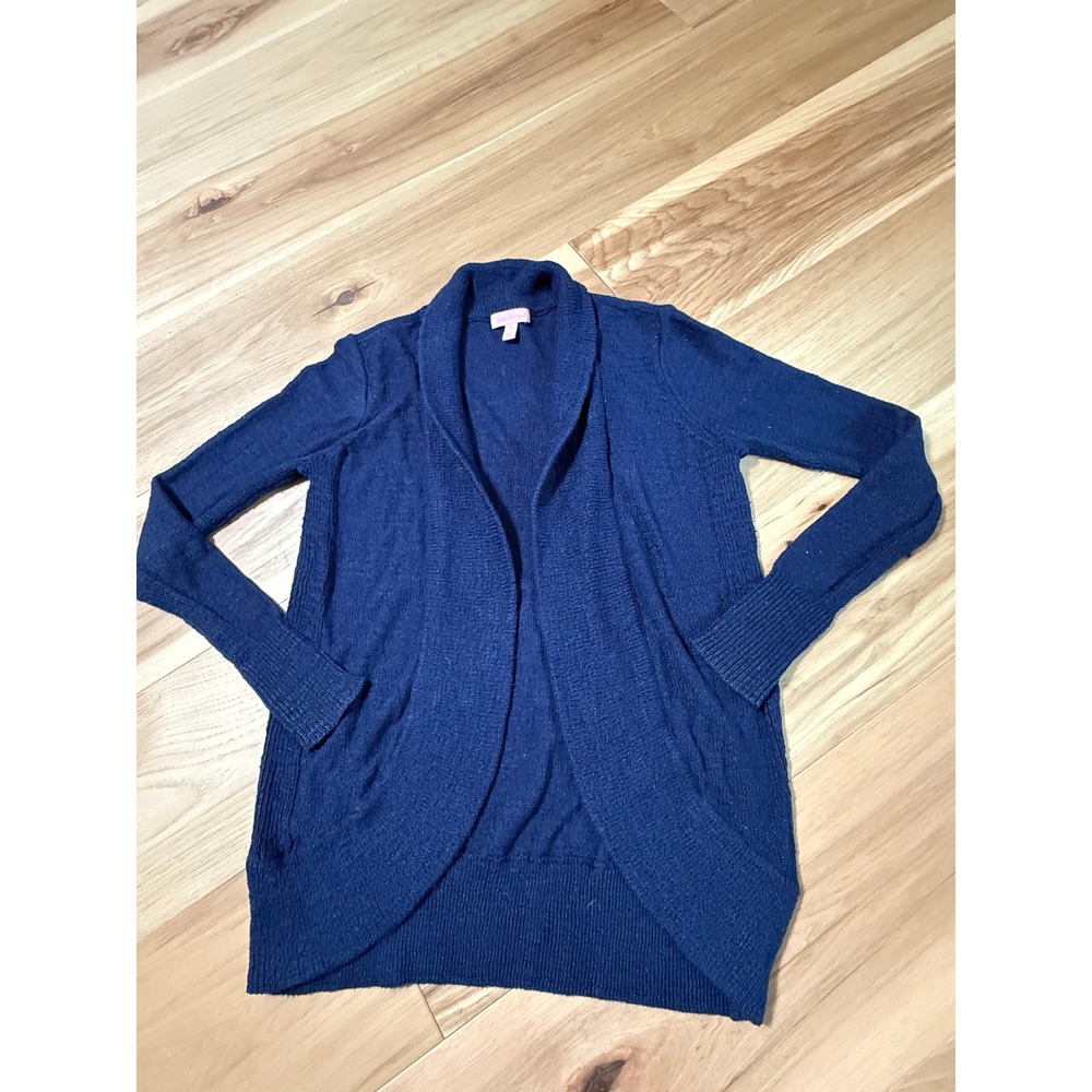 Lilly Pulitzer Cardigan Sweater Womens S Navy Blue Open Front Preppy Nautical
